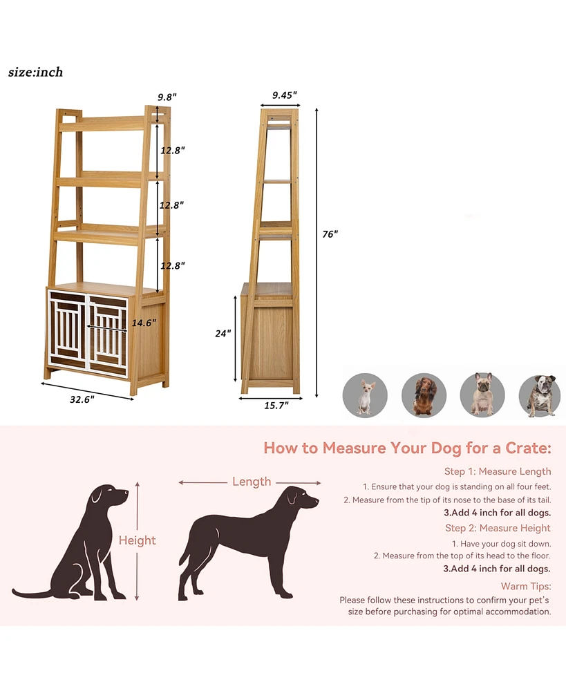 Streamdale Furniture Dog Crate Ladder Bookcase