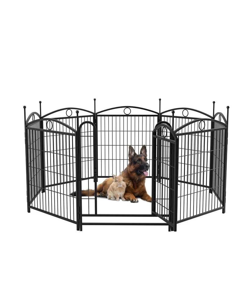 Streamdale Furniture Dog Playpen 32-Inch 8-Panel Metal Pet Fence