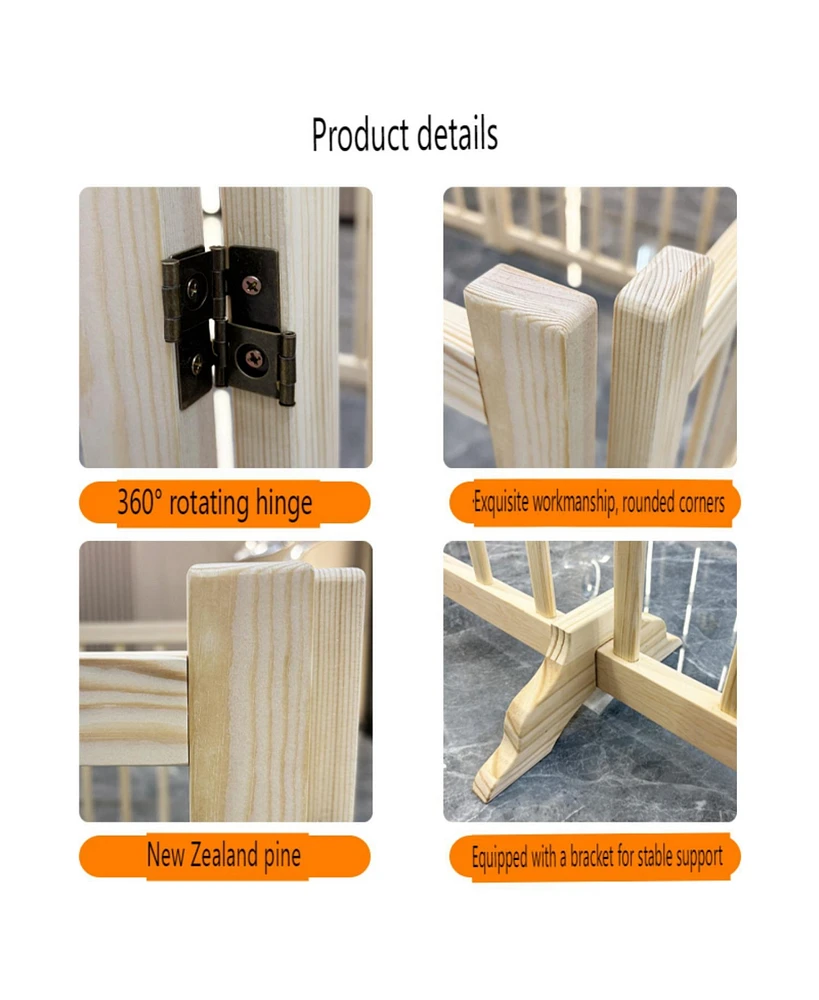 Streamdale Furniture Wooden Freestanding Pet Gate - 8 Panel 31"H