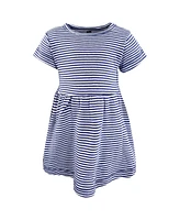 Hudson Baby Girls Cotton Dresses, Blue Daisy, Months