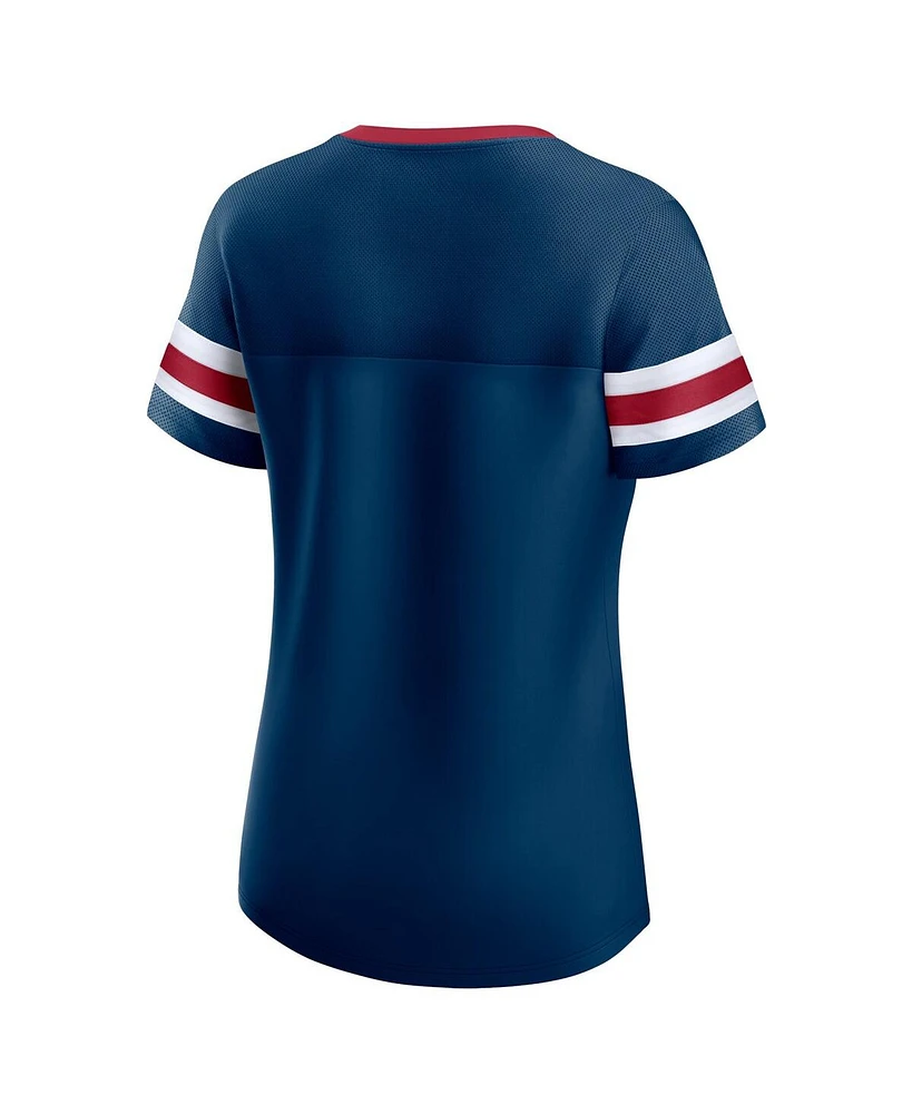 Fanatics Women's Navy Houston Texans Original State Lace-Up T-Shirt