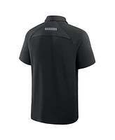 Fanatics Men's Black Las Vegas Raiders Back Around Raglan Polo Shirt