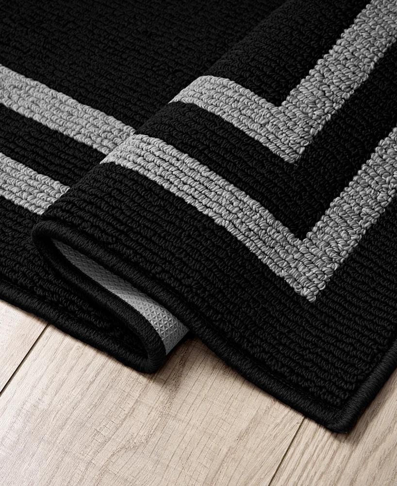 Jean Pierre Double Line Border Tufted - Machine Washable Runner Rug