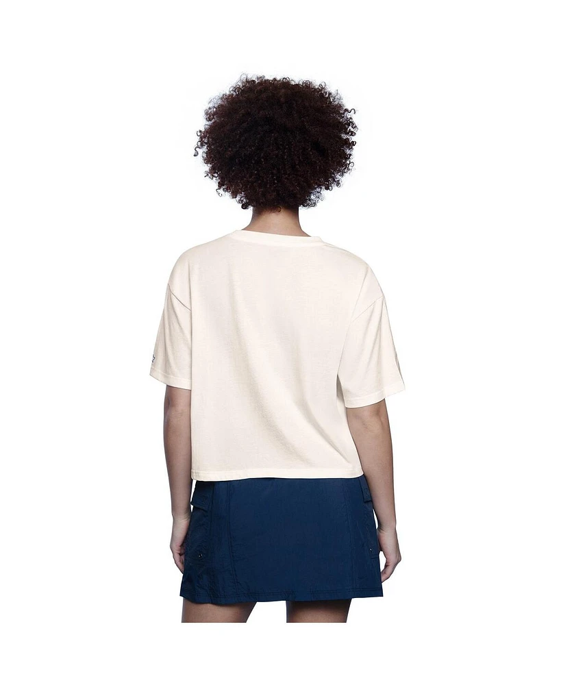 Starter Women's White Denver Broncos Throwback Play the Ball Boxy Cropped T-Shirt
