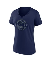 Fanatics Women's College Navy Seattle Seahawks Hometown Defensive Stand V-Neck T-Shirt