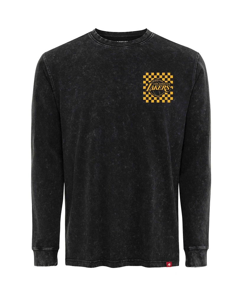 Sportiqe Men's Black Los Angeles Lakers Bono Long Sleeve T-Shirt