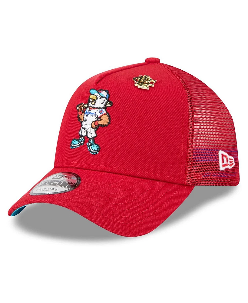New Era Men's Red Washington Nationals 2025 Big League Chew A-Frame 9FORTY Adjustable Trucker Hat