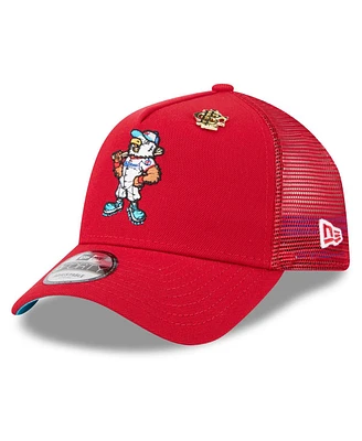 New Era Men's Red Washington Nationals 2025 Big League Chew A-Frame 9FORTY Adjustable Trucker Hat