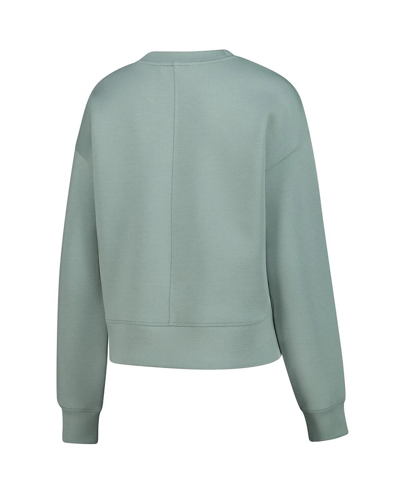 LevelWear Women's Green Uswnt Luxe Sponge Tri-Blend Pullover Sweatshirt