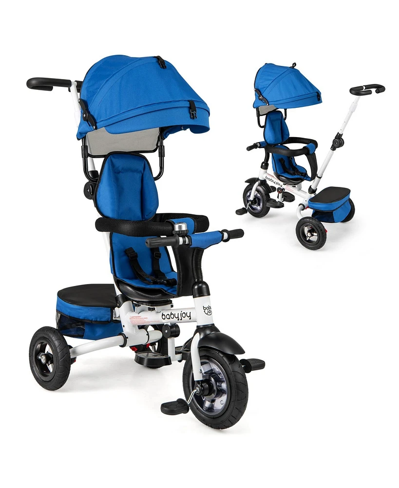 Costway Toddler 5-in-1 Folding Trike 1-5 Years Old with Safety Harness Storage