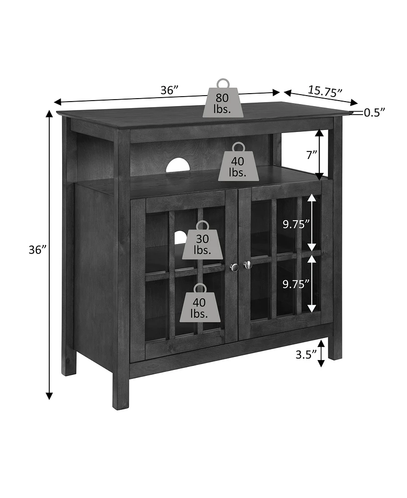 Convenience Concepts 36" Big Sur Highboy Tv Stand with Storage Cabinets
