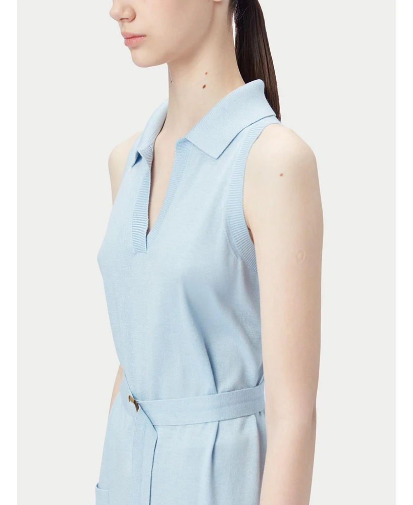 Gobi Cashmere Women's Sleeveless Silk Polo Dress
