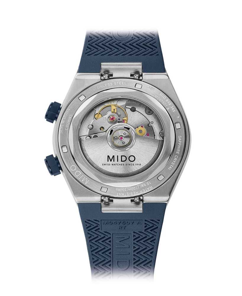 Mido Unisex Multifort 8 Blue Rubber Swiss Automatic Watch, 40mm
