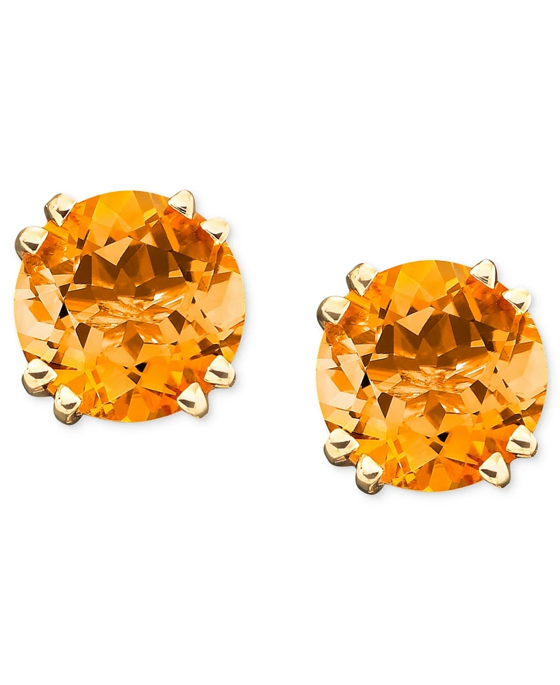 14k Gold Citrine Stud Earrings (3-1/2 ct. t.w.)