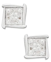 Diamond Accent Square Stud Earrings 10k White, Yellow or Rose Gold