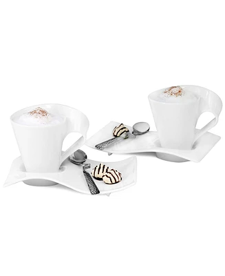 Villeroy & Boch New Wave Caffe Coffee Mugs & Saucers Gift Set, Service for 2