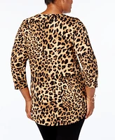 Jm Collection Plus Printed Top, Exclusively at Macy's