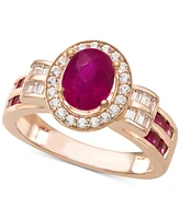 Sapphire (1-1/2 ct. t.w.) & Diamond (3/8 Ring 14k White Gold (Also Available Ruby Emerald)