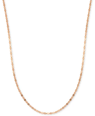 18" Mirror Link Chain (1-1/2mm) 14K Yellow, White or Rose Gold
