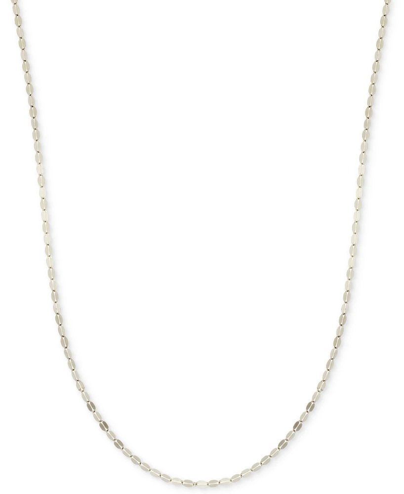 18" Mirror Link Chain (1-1/2mm) 14K Yellow, White or Rose Gold