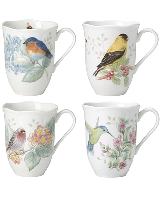 Lenox Butterfly Meadow Assorted Bird Flutter Mugs, Set of 4