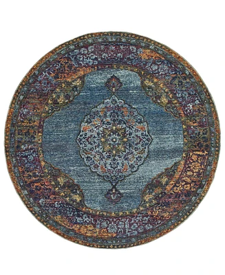 Oriental Weavers Andorra Ardebil Blue 7' 10" Round Area Rug