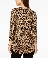 Jm Collection Women's Printed Scoop-Neck 3/4-Sleeve Top, Exclusively at Macy's