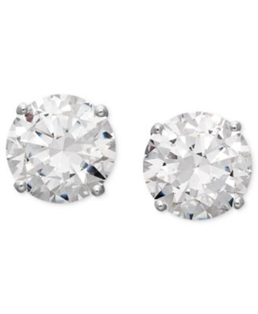 Arabella Cubic Zirconia Round Stud Earrings Collection In 14k White Gold