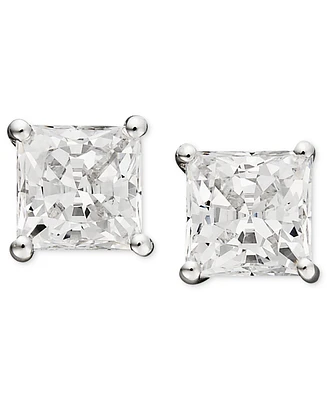 Arabella 14k White Gold Earrings, Cubic Zirconia Princess Cut Stud Earrings (2-3/4 ct. t.w.)