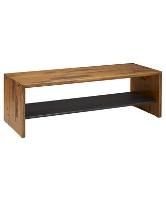 58" Solid Rustic Reclaimed Wood Entry Bench - Amber