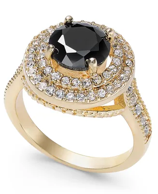 Charter Club Pave Stone Halo Ring Fine Silver Plate, Created for Macy's
