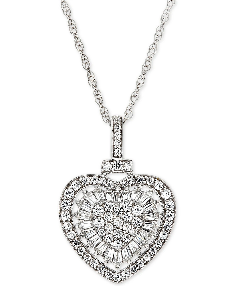 Diamond Heart 18" Pendant Necklace (1/2 ct. t.w.) in 14k Rose Gold (Also Available in White Gold)