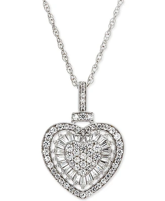 Diamond Heart 18" Pendant Necklace (1/2 ct. t.w.) in 14k Rose Gold (Also Available in White Gold)