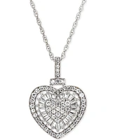Diamond Heart 18" Pendant Necklace (1/2 ct. t.w.) in 14k Rose Gold (Also Available in White Gold)