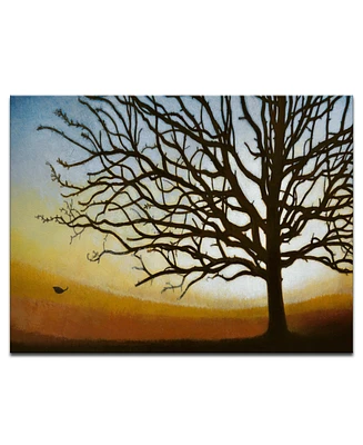 Ready2HangArt, 'Single Leaf' Tree Canvas Wall Art, 30x40"