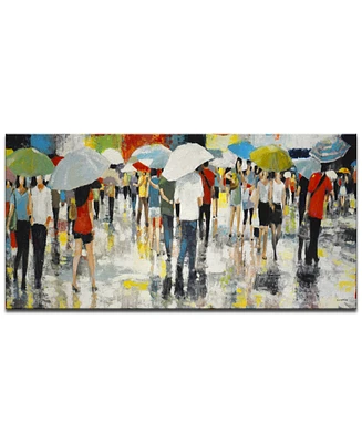 Ready2HangArt, 'Crowded Umbrellas' Abstract Canvas Wall Art, 18x36"