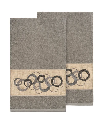 Linum Home Annabelle 2-Pc. Embellished Bath Towel Set