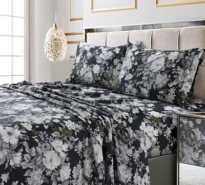Tribeca Living Vernazza Printed 300 Thread Count Cotton Sateen Extra Deep Pocket Sheet Sets