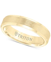 Triton Bevel Edge Comfort Fit Band Yellow Tungsten Carbide