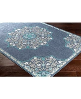 Closeout! Livabliss Alfresco Alf-9678 Charcoal 2'3" x 11'9" Runner Area Rug, Indoor/Outdoor