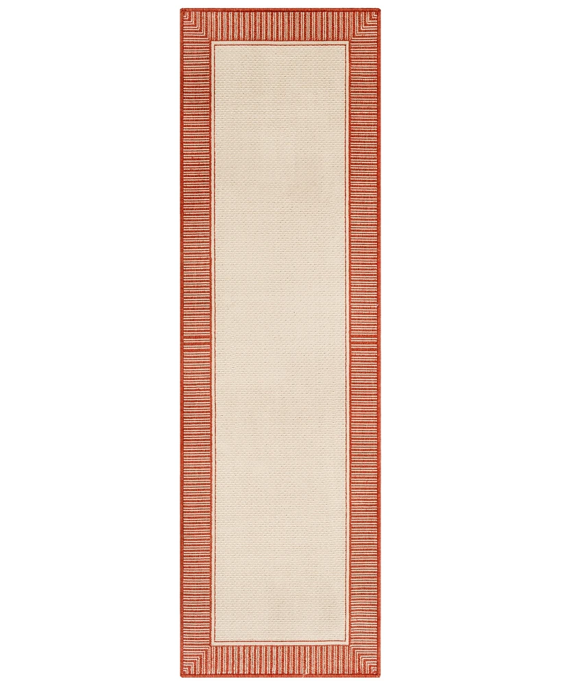 Livabliss Alfresco Alf-9683 Burnt Orange 2'3" x 11'9" Runner Area Rug, Indoor/Outdoor