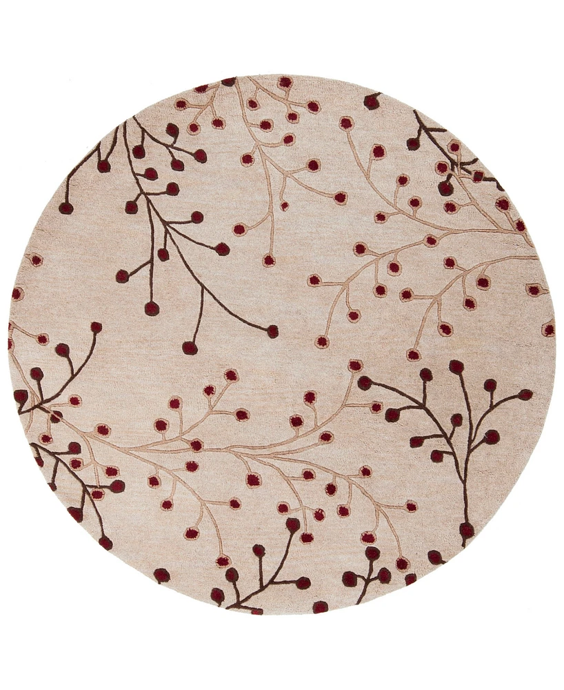 Livabliss Athena Ath-5053 Burgundy 4' Round Area Rug
