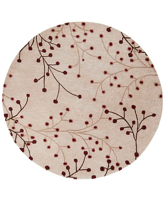 Livabliss Athena Ath-5053 Burgundy 4' Round Area Rug