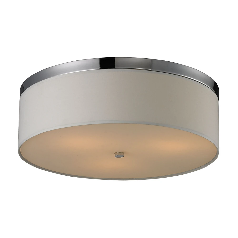 3 light flushmount in Polished Chrome