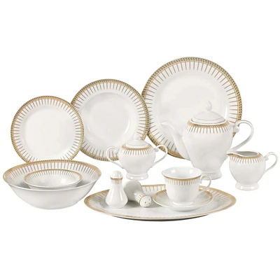 Lorren Home Trends Aria 57-pc Dinnerware Set, Service for 8