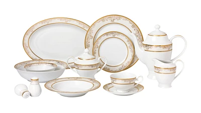 Lorren Home Trends Chloe 57-pc Dinnerware Set, Service for 8