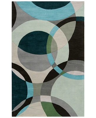 Livabliss Forum Fm-7157 Dark Green 5' x 8' Area Rug