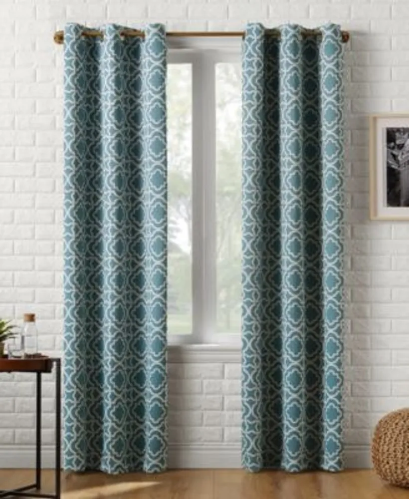 Sun Zero Barnett Trellis Blackout Grommet Curtain Panel Collection