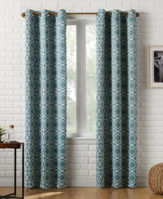 Sun Zero Barnett Trellis Blackout Grommet Curtain Panel Collection