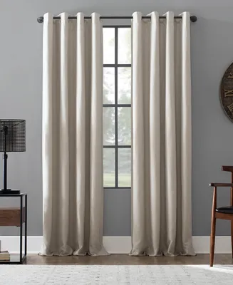 Linen Blend Blackout Grommet Top Curtain